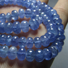 18 inches full strand Gorgeous Quality Natural Blue Transparent - TANZANITE - Smooth Polished Rondell Beads - size 5 - 7 mm approx